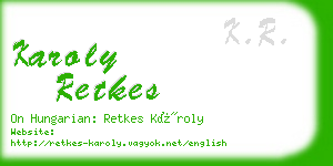 karoly retkes business card